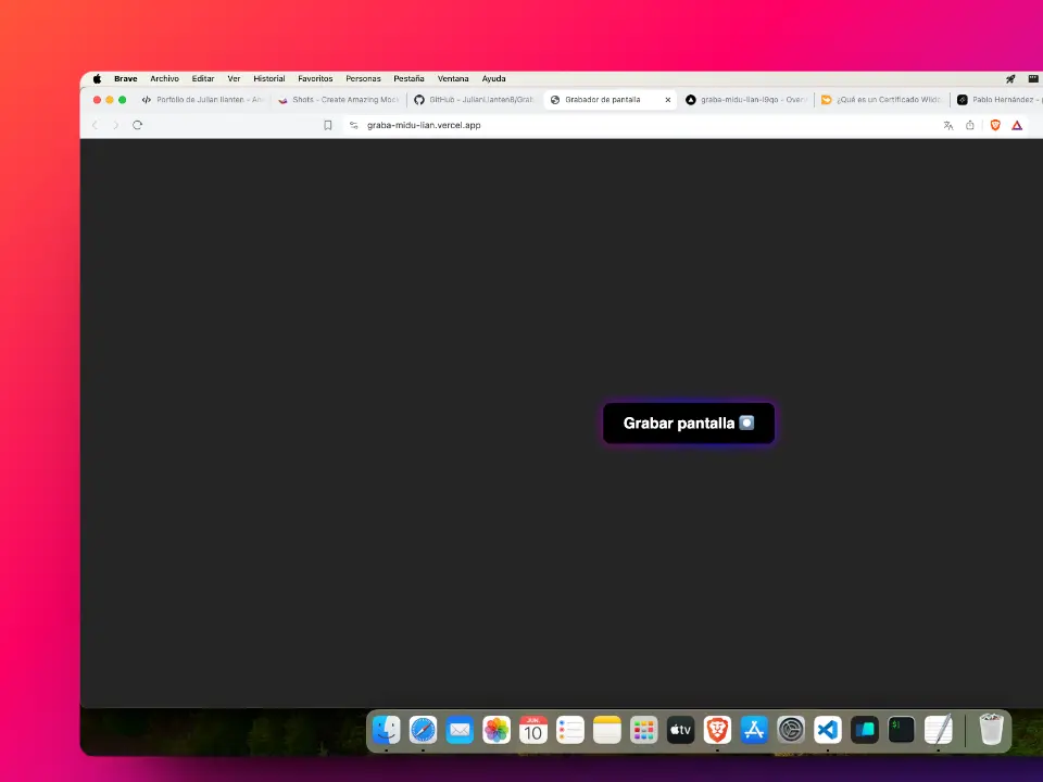 Grabador de pantalla y audio en la web