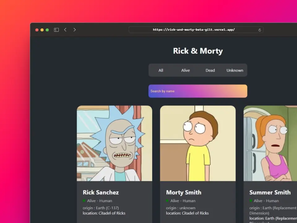 Lista de de todos los personajes de la serie animada Rick and Morty